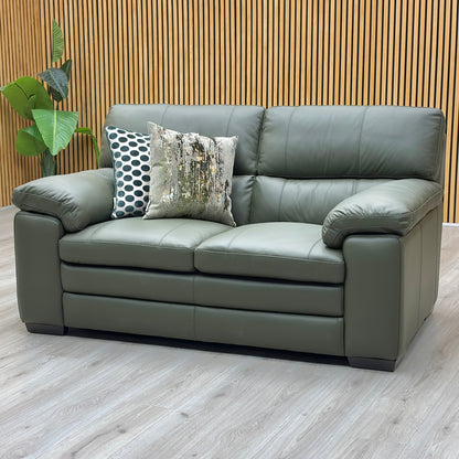 World of Leather ‘Cozee’ Nw-548e Olive Green Pure Premium Leather 2 Seater Sofa – view 3