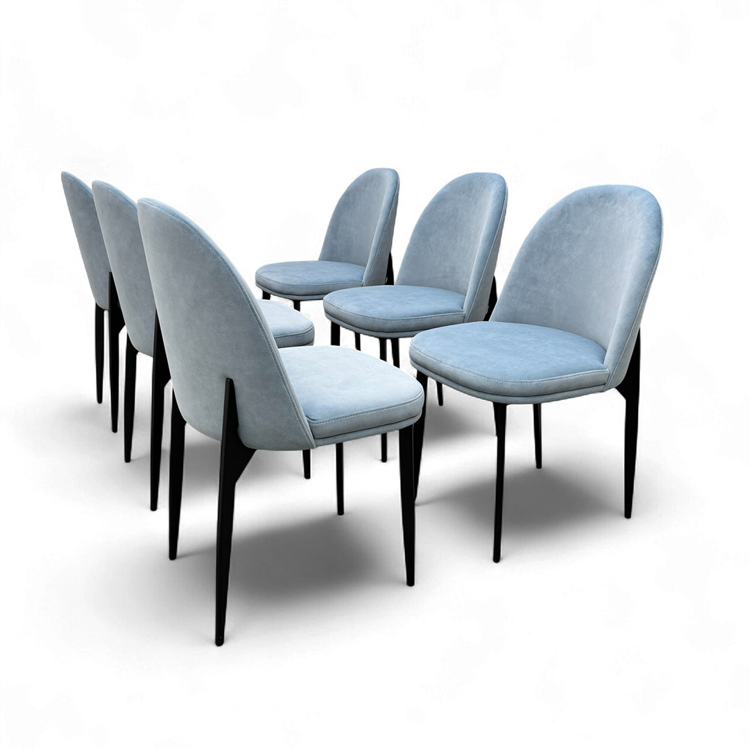 'Valent' Blue Velvet Dining Chair - Set of 6