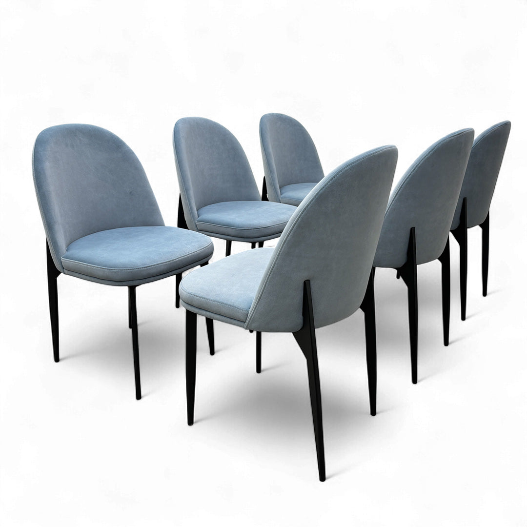 'Valent' Blue Velvet Dining Chair - Set of 6