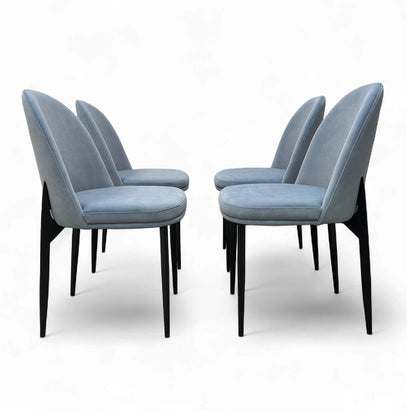 'Valent' Blue Velvet Dining Chair - Set of 4