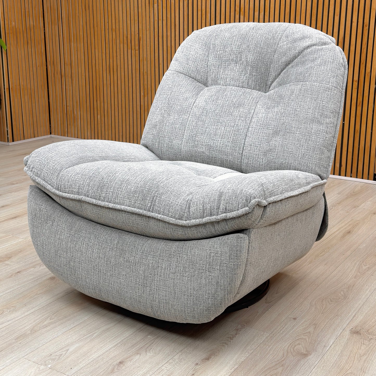 'Ontario' Grey Fabric Power Recliner Rocker Swivel Chair