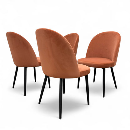 'Gabi' Coral Velvet Dining Chair - Set of 4