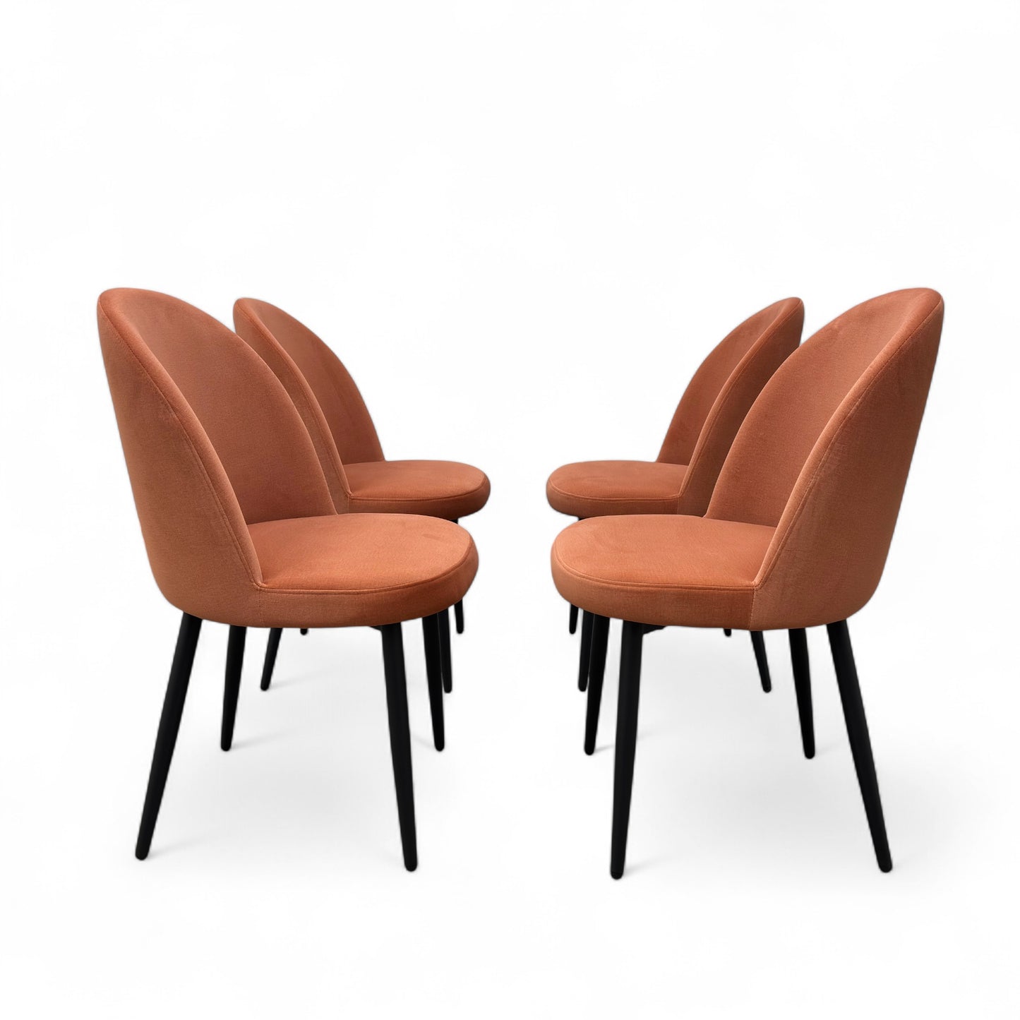 'Gabi' Coral Velvet Dining Chair - Set of 4
