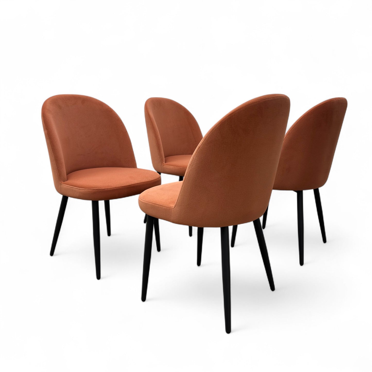 'Gabi' Coral Velvet Dining Chair - Set of 4