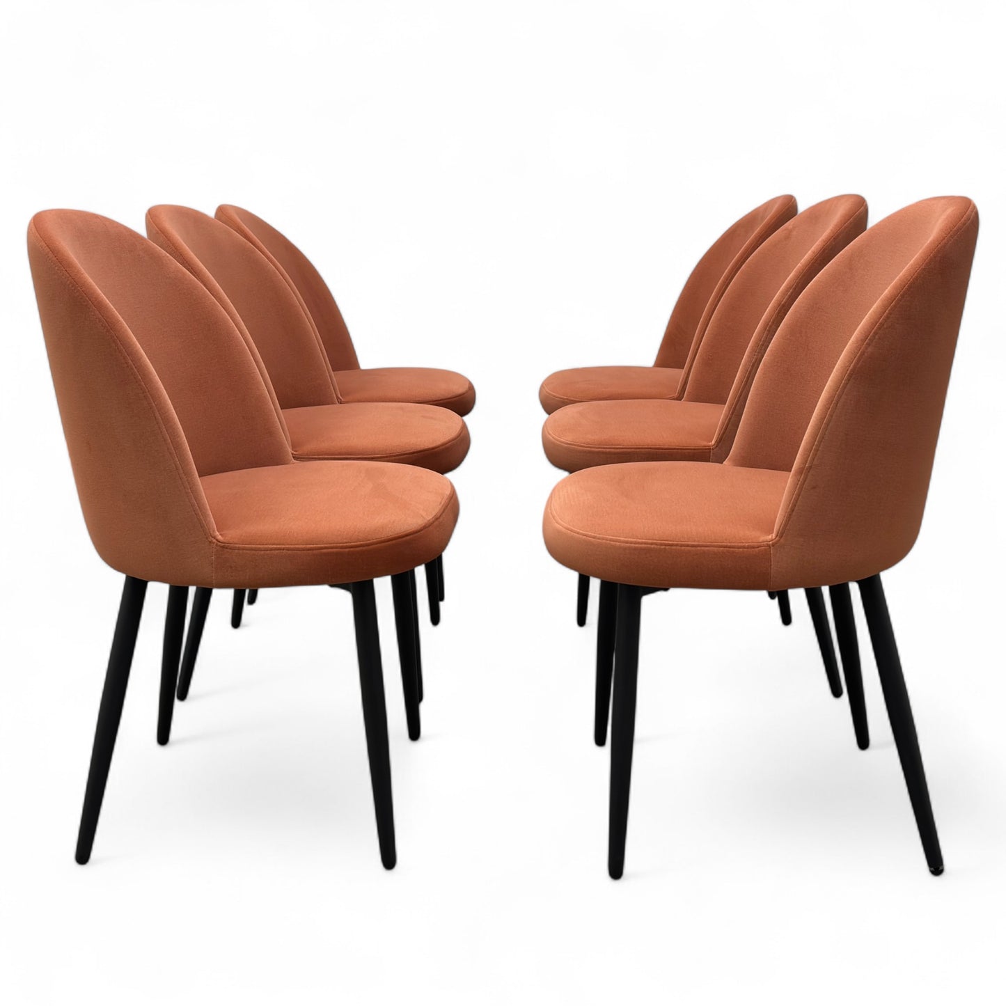 'Gabi' Coral Velvet Dining Chair - Set of 6