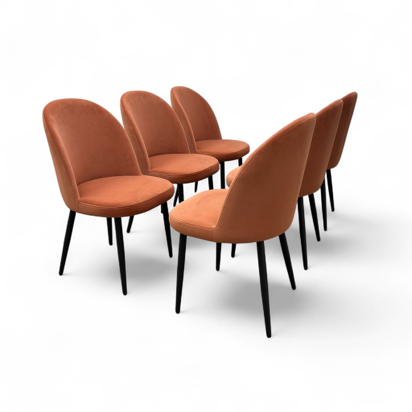 'Gabi' Coral Velvet Dining Chair - Set of 6