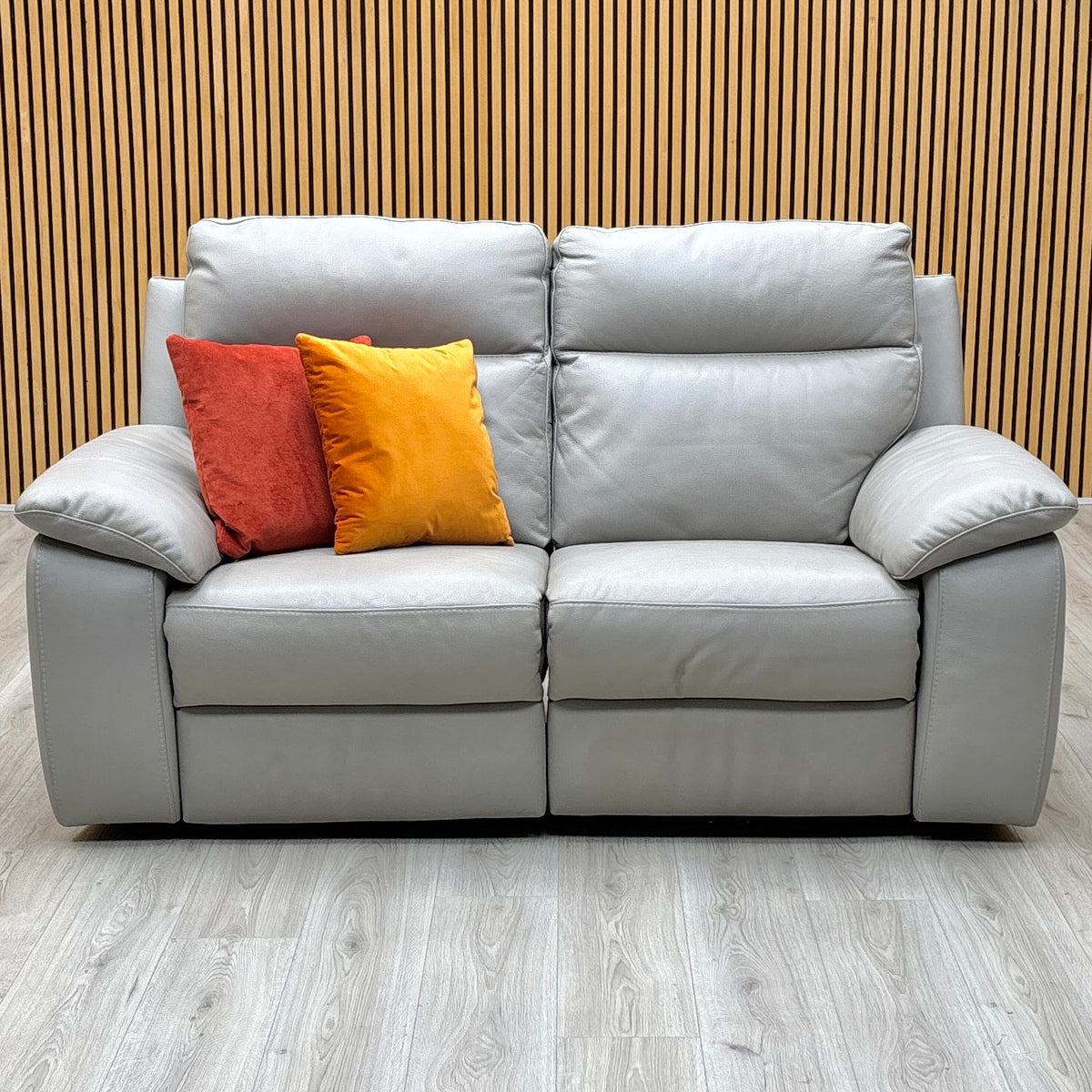 Nicoletti ‘Pepino’ Grey Leather 3 Seater Power Recliner Sofa – view 3