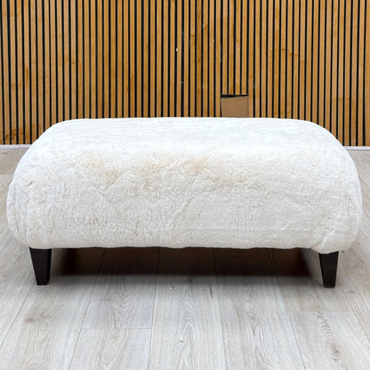 'Aura’ Bear Ivory Dw Ft Faux Fur Footstool