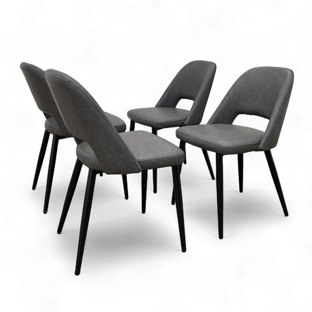 'Brianna' Grey Faux Leather Dining Chair - Set of 4