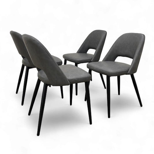 'Brianna' Grey Faux Leather Dining Chair - Set of 4
