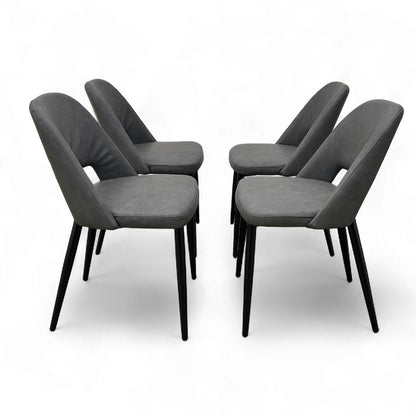 'Brianna' Grey Faux Leather Dining Chair - Set of 4