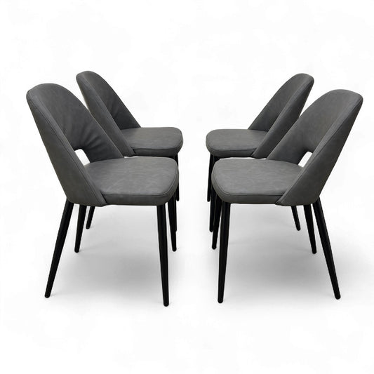 'Brianna' Grey Faux Leather Dining Chair - Set of 4