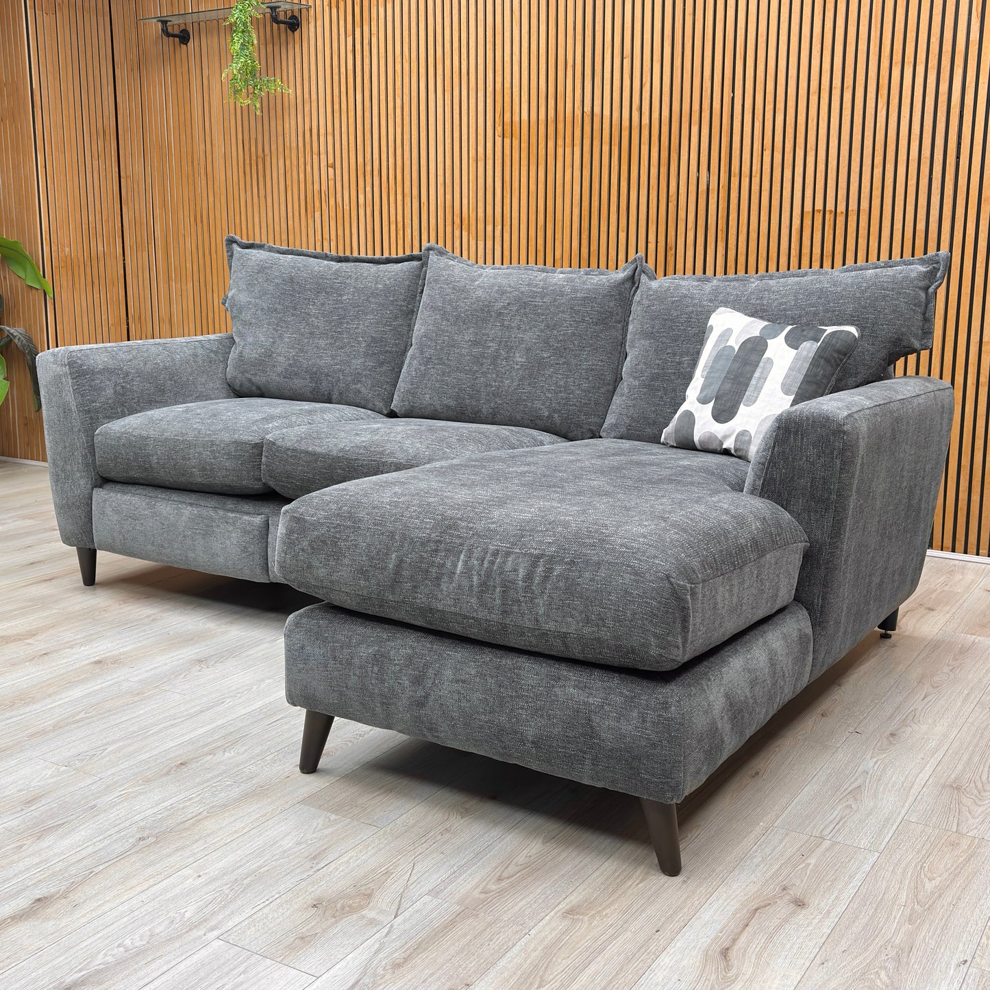 ‘Sofia' Marlon Nero Wf Fabric Right Hand Facing Power Recliner Corner Sofa with Chaise End