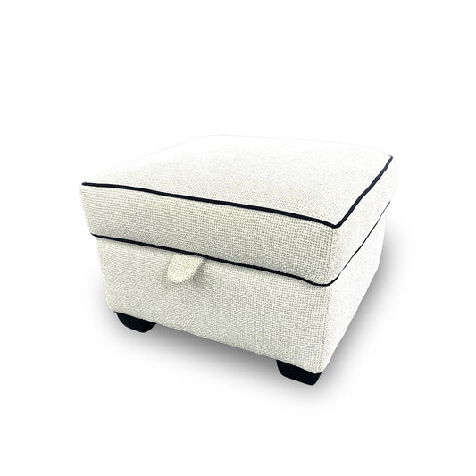 'Celine' Tuzzi Ivory Storage Footstool