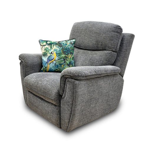 ‘Ashton’ Grey Fabric Swivel Rocking Manual Recliner Armchair