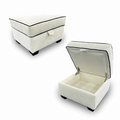 'Celine' Tuzzi Ivory Storage Footstool