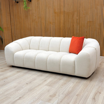 ‘Waldorf’ Light Grey Fabric 3 Seater Sofa