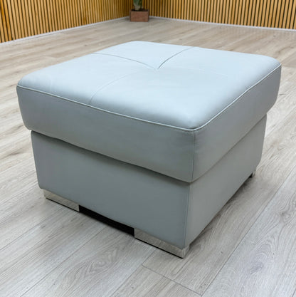 Nicoletti 'Galileo' Torello Alumino Grey Leather Storage Footstool