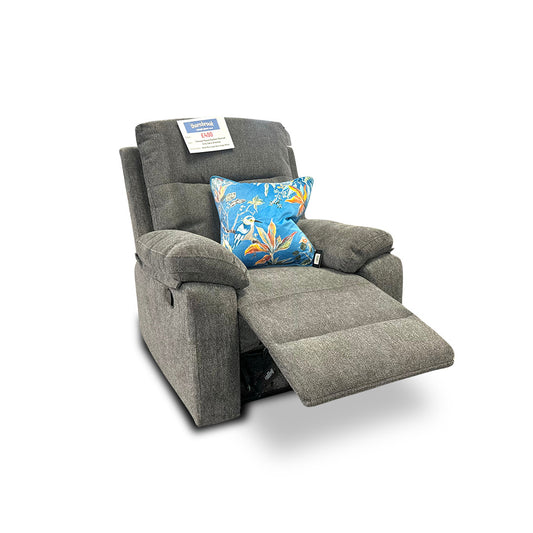 ‘Fenway' Manual Recliner Charcoal Grey Fabric Armchair