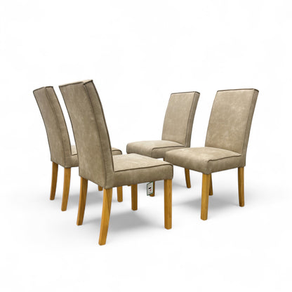 ‘California’ Taupe Suede Set of 4 Dining Chairs