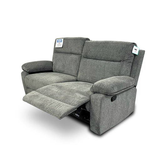 ‘Fenway' Manual Recliner Charcoal Grey Fabric 3 Seater Sofa