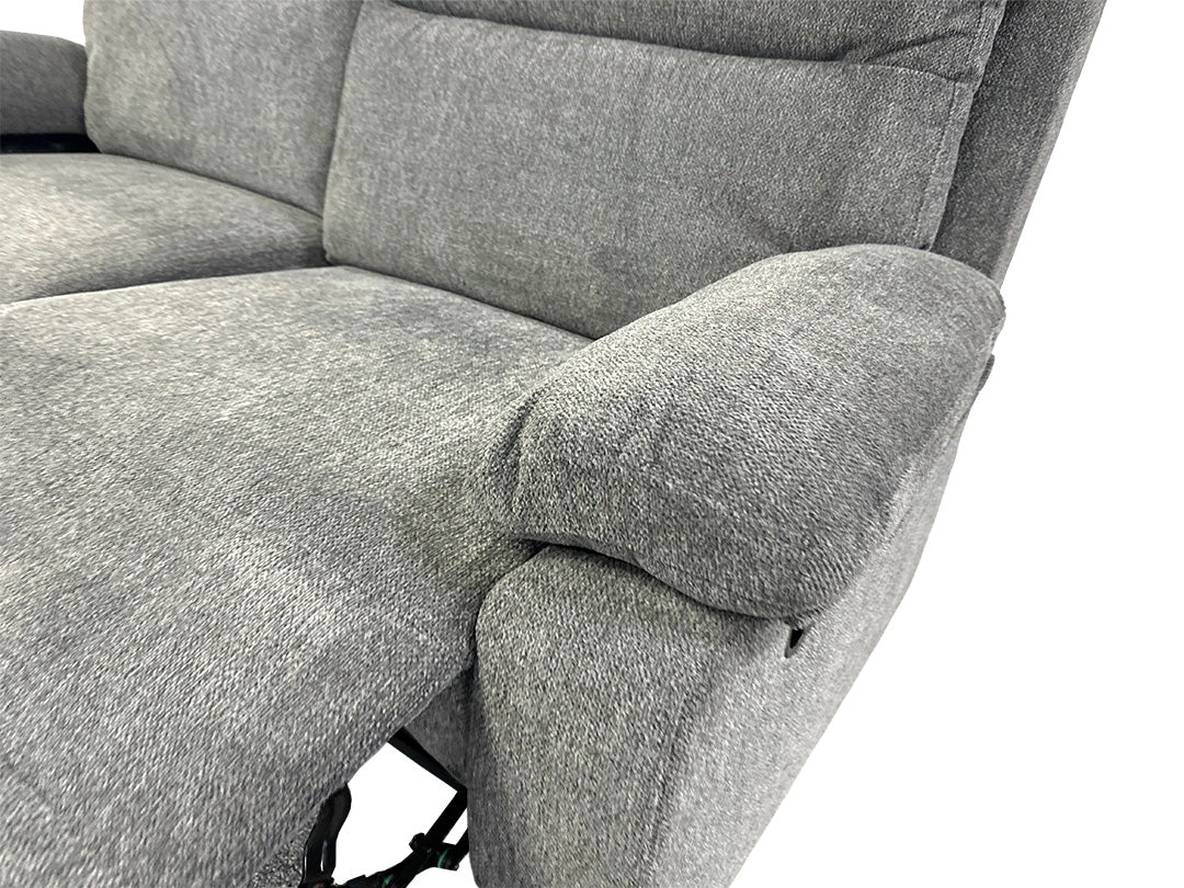 ‘Fenway' Manual Recliner Charcoal Grey Fabric 3 Seater Sofa