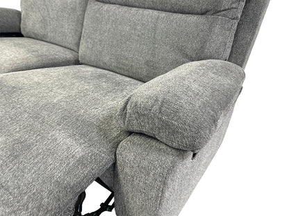 ‘Fenway' Manual Recliner Charcoal Grey Fabric 3 Seater Sofa