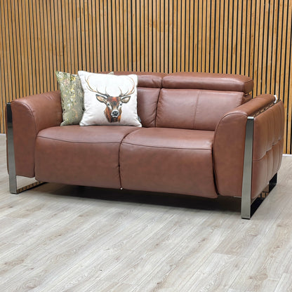 ‘Gisella’ Cat-60_07 Butterscotch Brown Leather 2 Seater Sofa