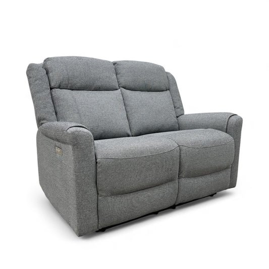 ‘Lexus’ Grey Fabric Power Recliner 2 Seater Sofa