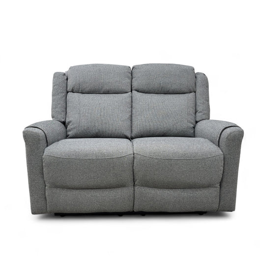 'Lexus' Grey Fabric Power Recliner 2 Seater Sofa