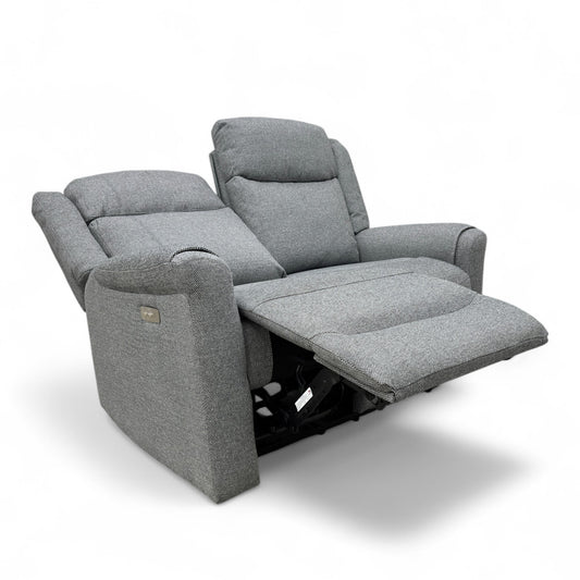 ‘Lexus’ Grey Fabric Power Recliner 2 Seater Sofa