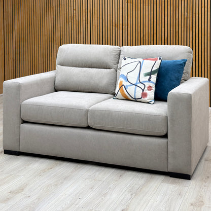 'Seville' Light Grey Fabric 2 Seater Sofa