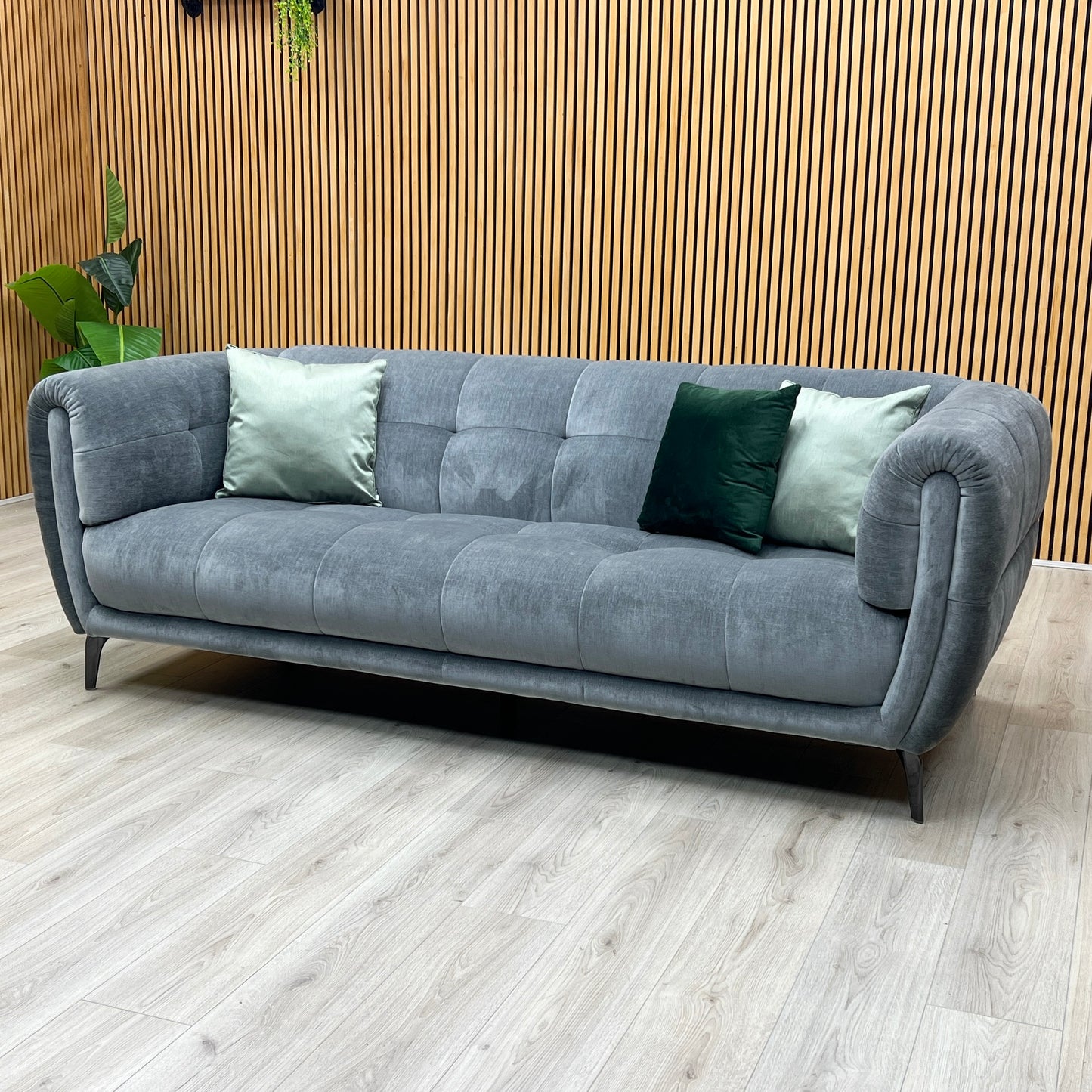 ‘Sienna’ Manhattan Charcoal Grey 58003 Fabric 3 Seater Sofa