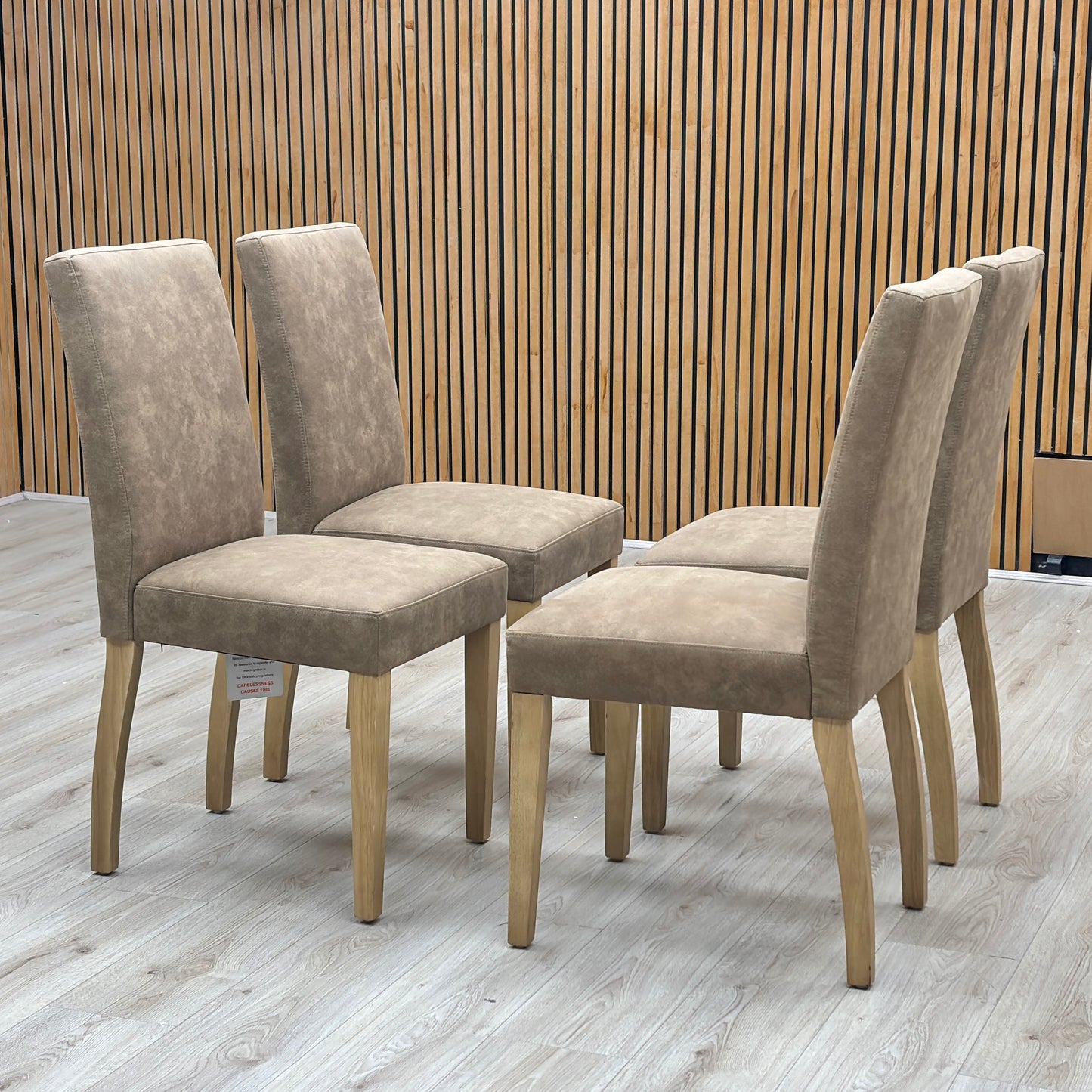Furnitureland 'Augusta' Taupe Cowboy Upholstered Dining Chairs - Set of 4