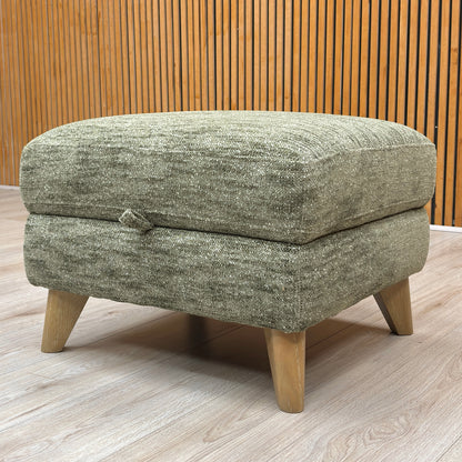 'Malmo' Fab-Mga-R11 Olive Green Fabric Storage Footstool