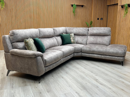 ‘Contempo’ Bfa-Bnn-R29 Mink Fabric 3 Seater Chaise End Sofa