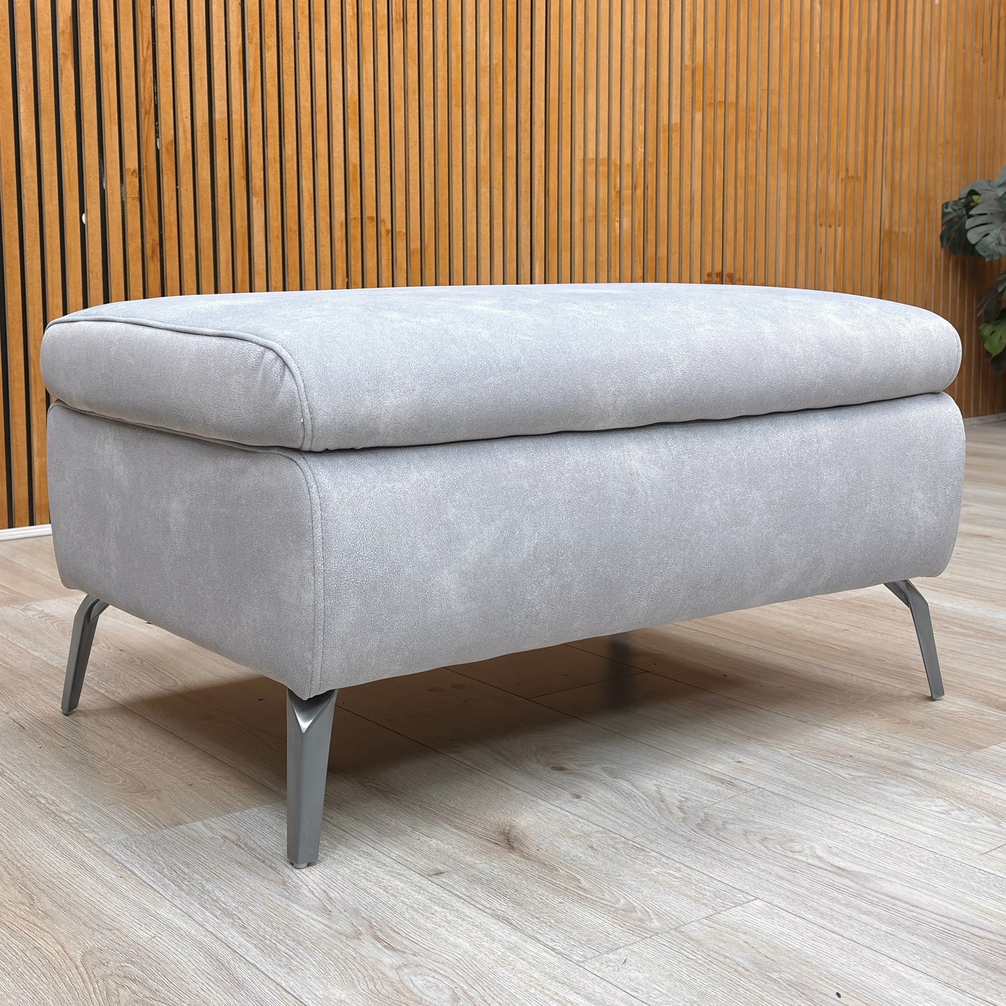 'Daytona' Dexter Smoke Velvet Footstool