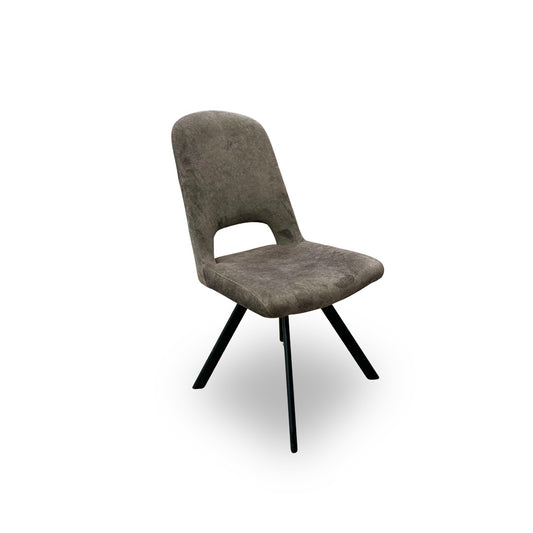 ‘Enterprise’ Chocolate Colour Velvet Swivel Dining Side Chair