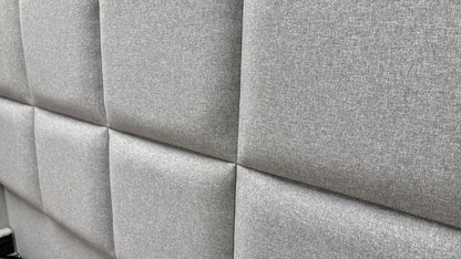 ‘Shiva’ 5’0 Gatsby Chalk Dust Shiva Fabric Ottoman Bed Frame - King