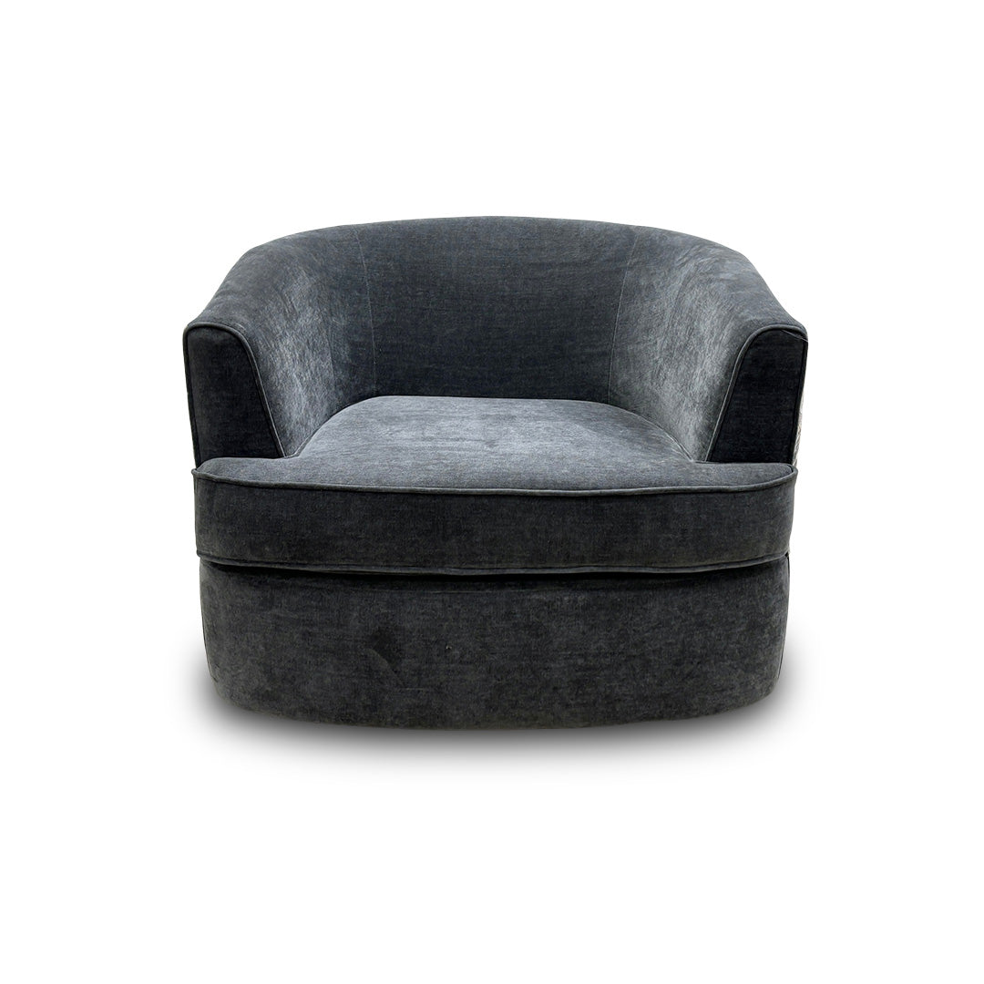 ‘Piazza’ Aston Chenille Slate/Rico Grey Mix Swivel Chair