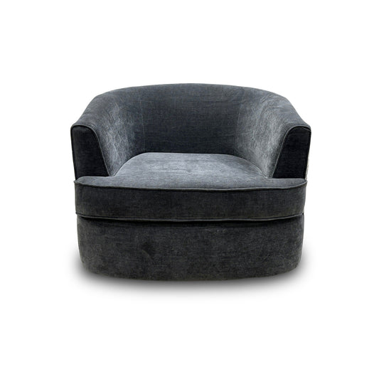 ‘Piazza’ Aston Chenille Slate/Rico Grey Mix Swivel Chair