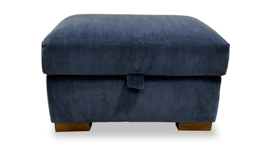 ‘Peter’ Dusk Indigo Fabric Storage Footstool
