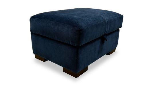 ‘Peter’ Dusk Indigo Fabric Storage Footstool