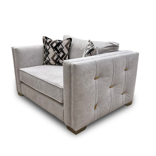 ‘Titan’ Velvet Marina Stone/Stone Mix Loveseat