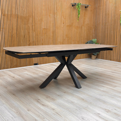 'Raul' Argile Grey Ceramic Top 160cm Swivel Extending Dining Table