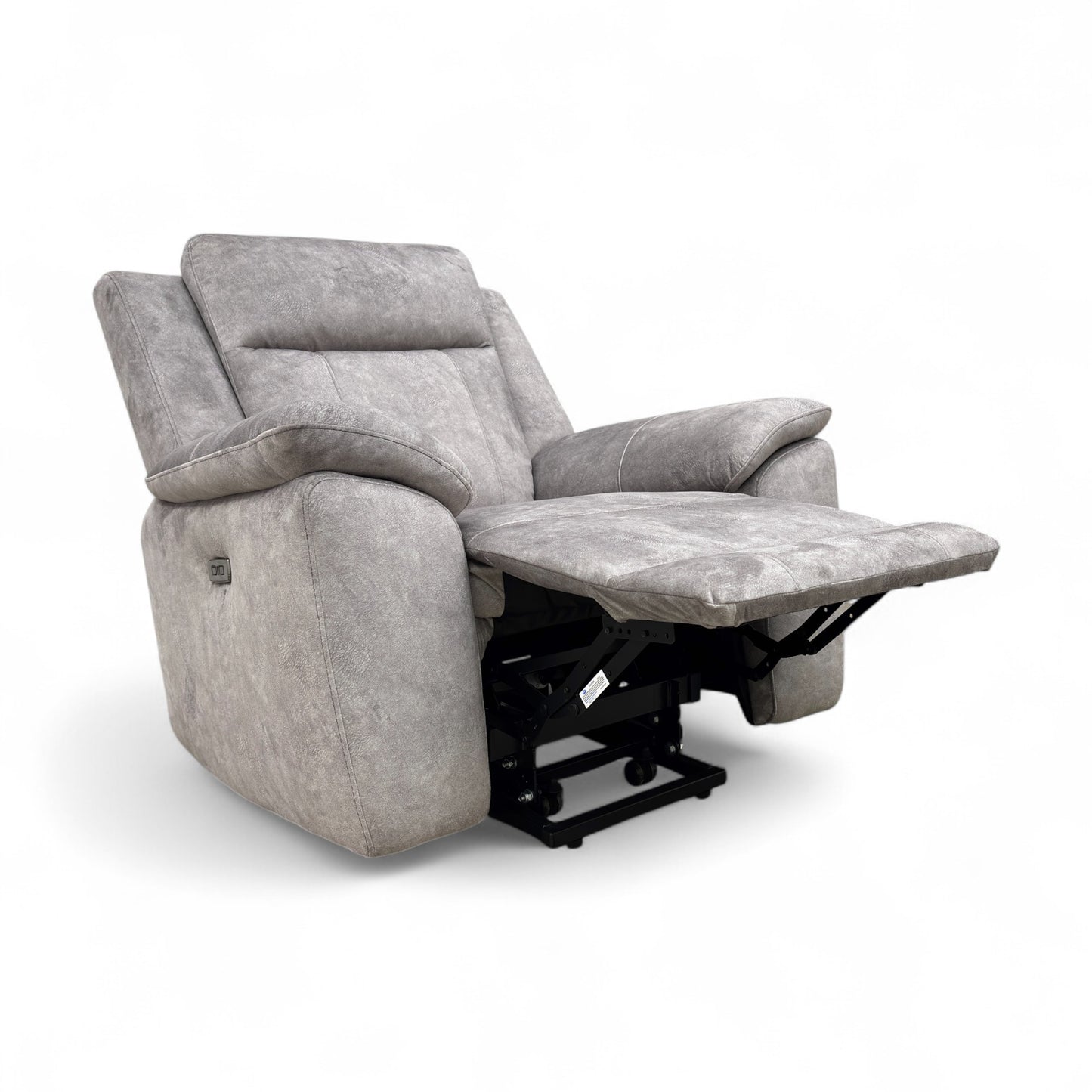 ‘Maverick’ Dapple Silver Velvet Lift and Rise Chair