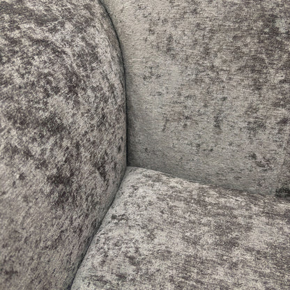‘Theodore’ Grey Crushed Velvet Cuddler Chair