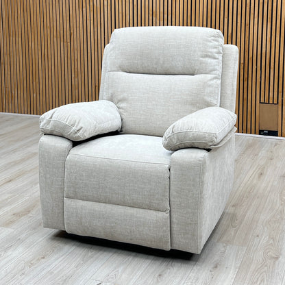 'Fenway' Beige Woven Fabric Manual Recliner Armchair
