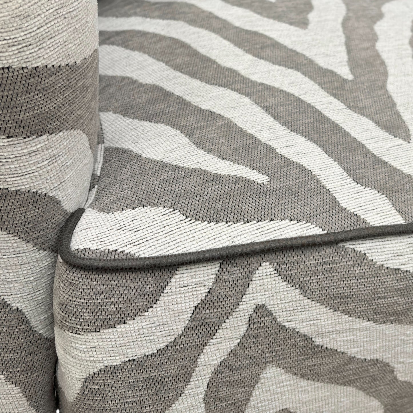 ‘Zanzibar’ Zebra Pattern Fabric Winged Accent Chair