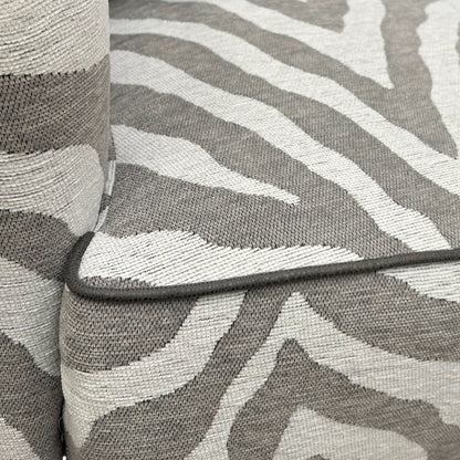 ‘Zanzibar’ Zebra Pattern Fabric Winged Accent Chair